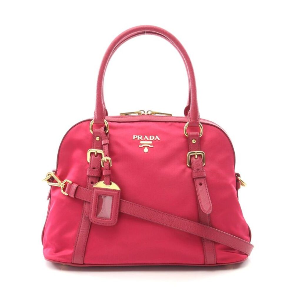 Prada Nylon Saffiano Leather Handbag